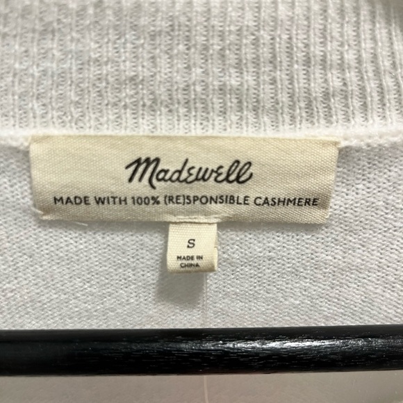 Madewell (Re)sponsible Cashmere Oversized Sweater Hthr blue sky Stripe NEW Small - Picture 10 of 11
